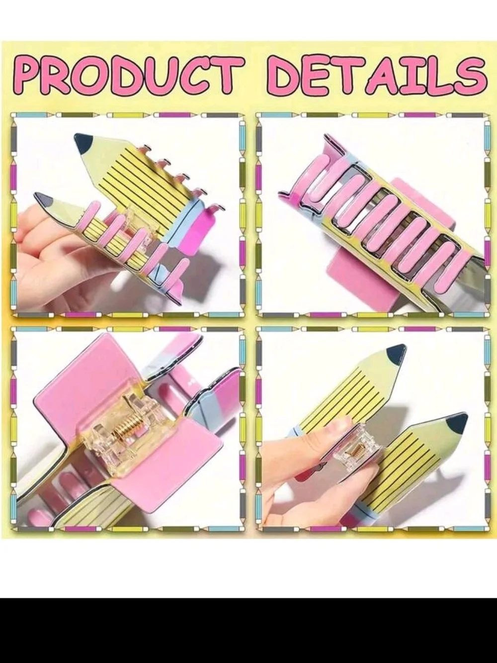 Cute Pencil Hair Clip -back To School